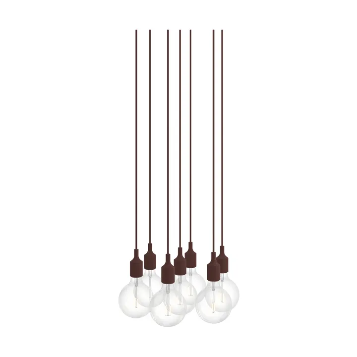 E27 Pendant Cluster 7 pendel lampe - Dyp rød - Muuto