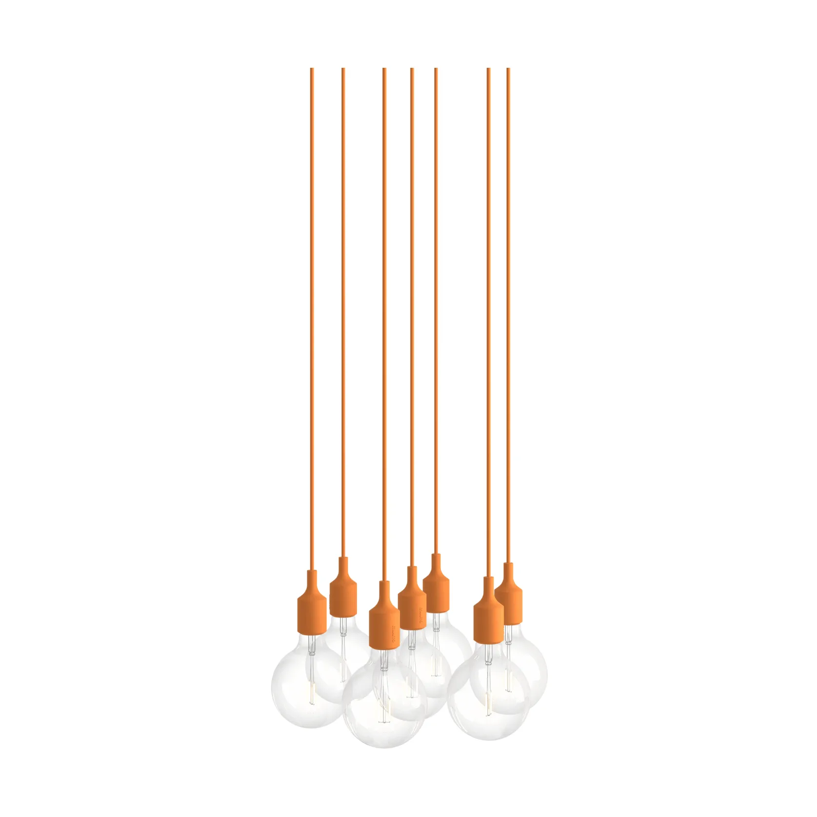 E27 Pendant Cluster 7 pendel lampe, Lyseoransje Muuto