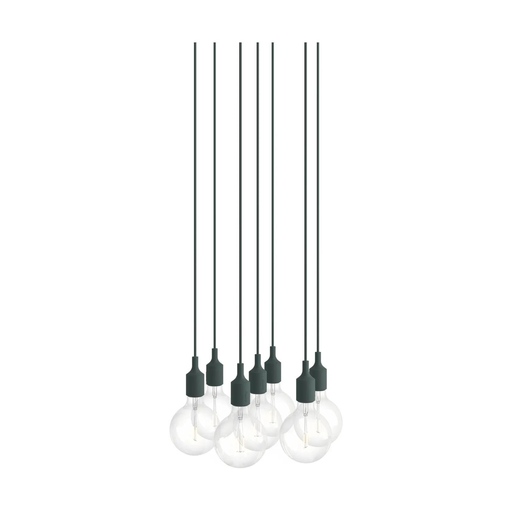 E27 Pendant Cluster 7 pendel lampe, Mørk grønn Muuto