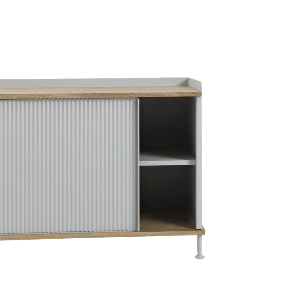 Enfold Low Sideboard, Black-Oak-Metal Muuto