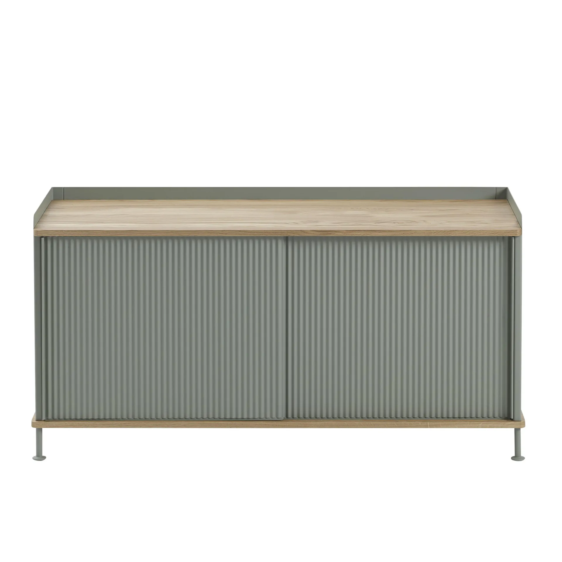 Enfold sidebord, lavt 125x45x63 cm, eik, grønn Muuto