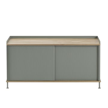 Enfold sidebord, lavt 125x45x63 cm - eik, grønn - Muuto