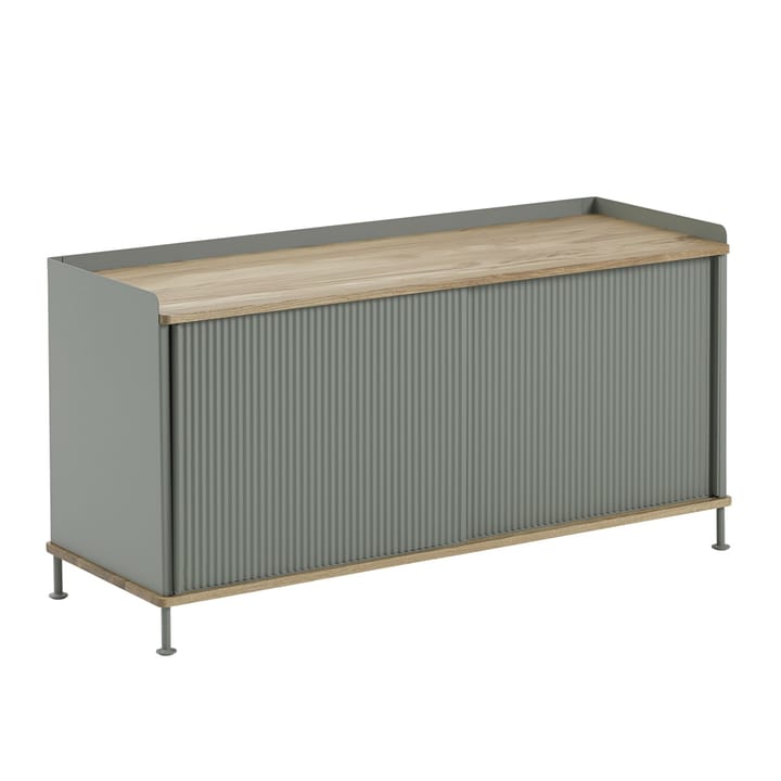 Enfold sidebord, lavt 125x45x63 cm, eik, grønn Muuto