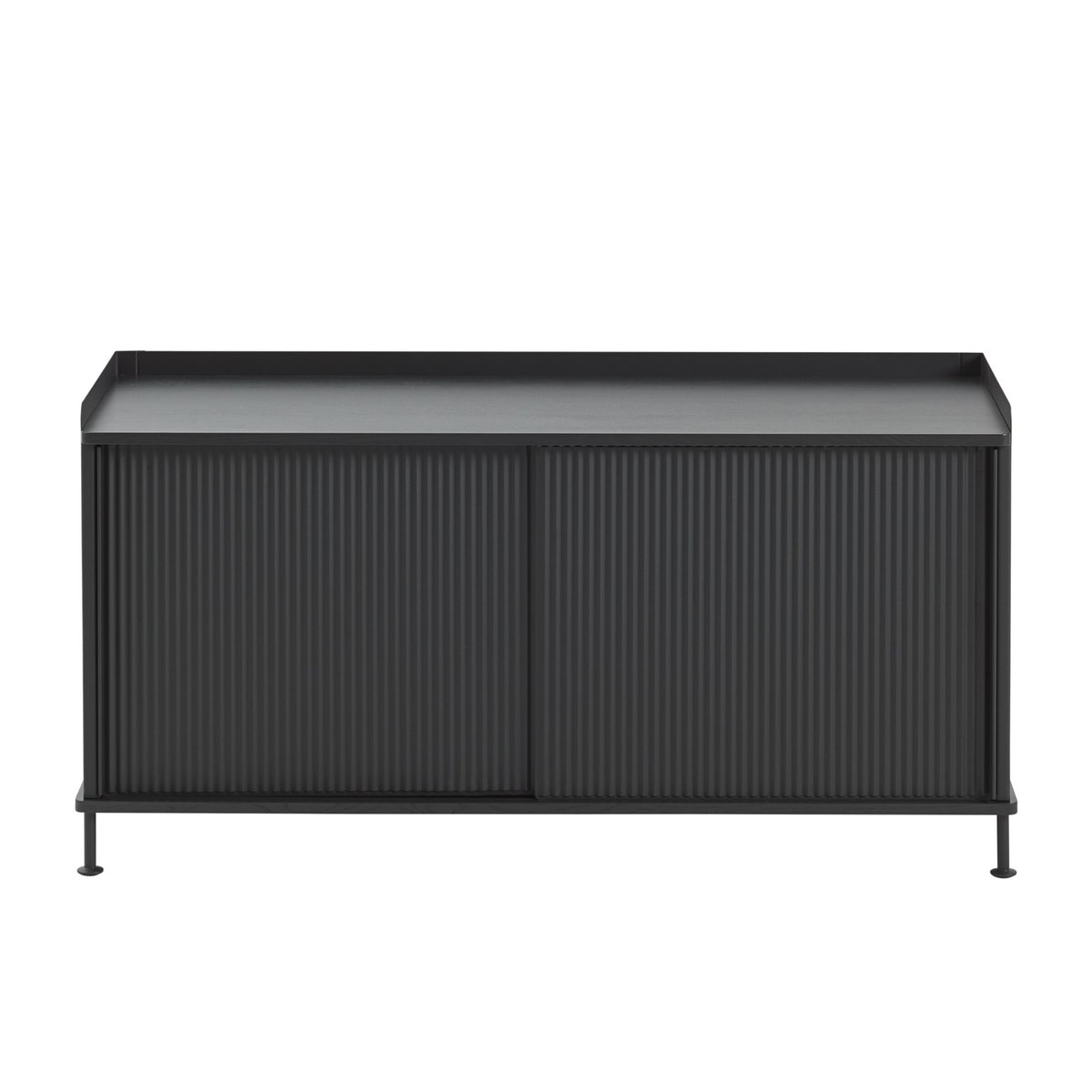 Muuto - Enfold Sideboard Low, Black/Black - Sideboards - Thomas Bentzen - Svart - Metall/Tre