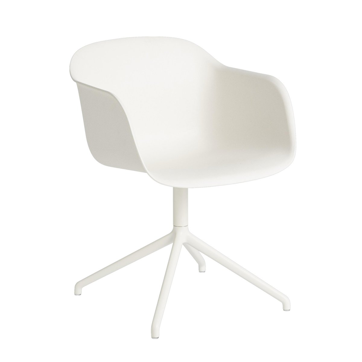 Muuto Fiber armchair med dreibar kontorfot hvit