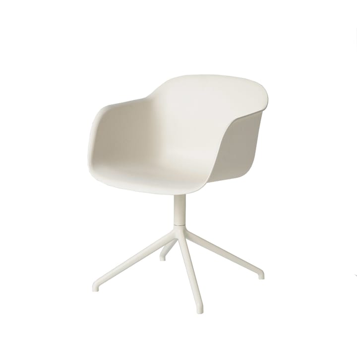 Fiber armchair med dreibar kontorfot som kan svinges - white, hvitt stativ - Muuto