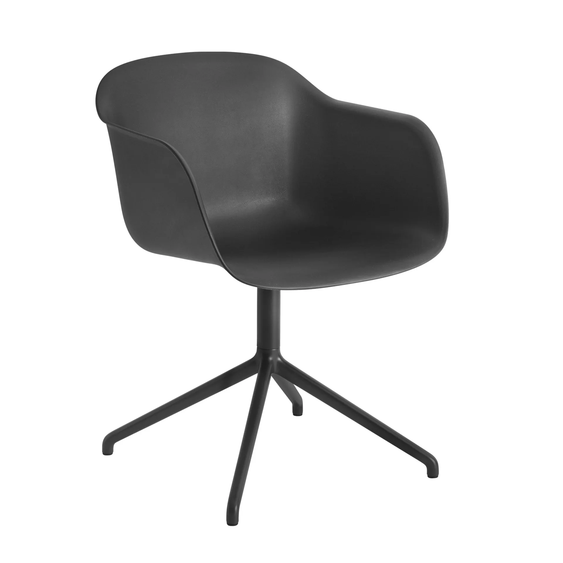 Fiber armchair med dreibar kontorfot, svart Muuto