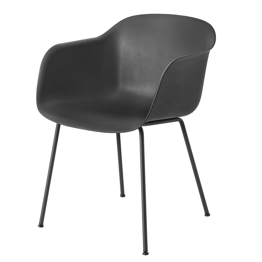 Fiber chair stol med armstøtte, svart Muuto