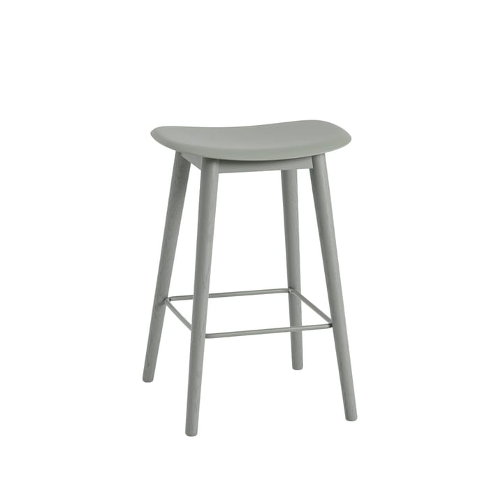 Fiber counter stool 65 cm - dusty green, grønne ben - Muuto