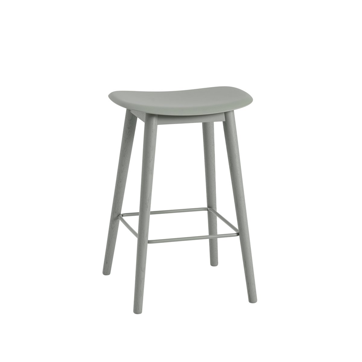 Bilde av Muuto Fiber counter stool 65 cm dusty green grønne ben