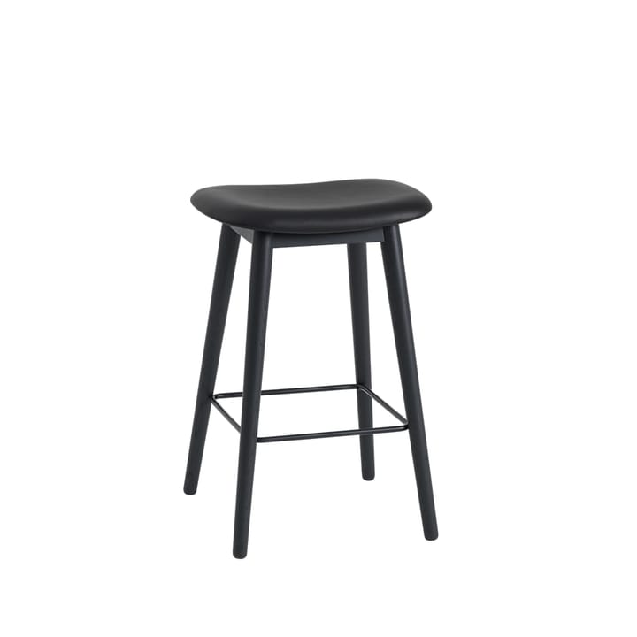 Fiber counter stool 65 cm - skinn black, sorte ben - Muuto