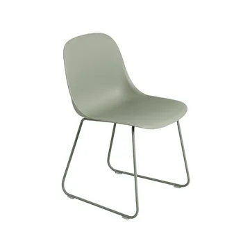 Fiber karmstol sled base - dusty green, grønne bøyler - Muuto