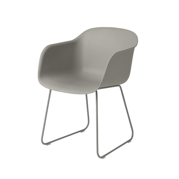Fiber karmstol sled base - grey, grå bøyler - Muuto