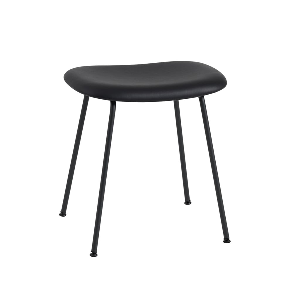 Muuto Fiber krakk skinn black, sort stålstativ