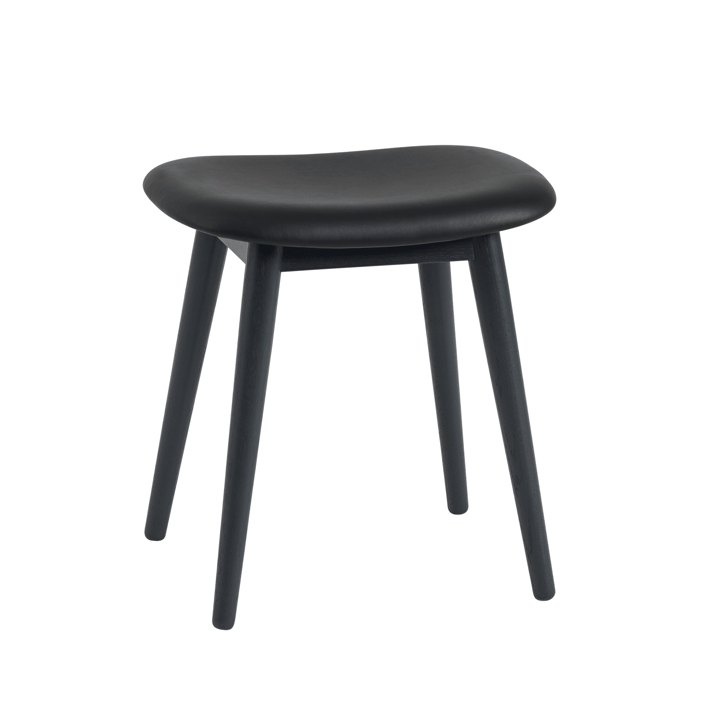 Fiber krakk - skinn black, treben - Muuto