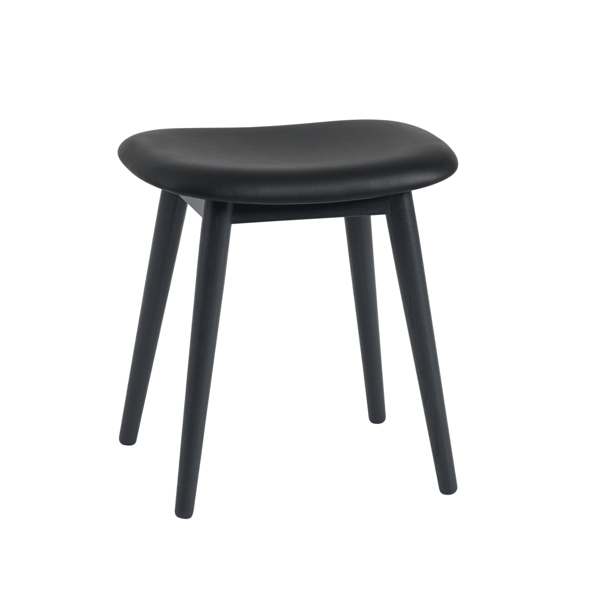 Muuto Fiber krakk skinn black, treben