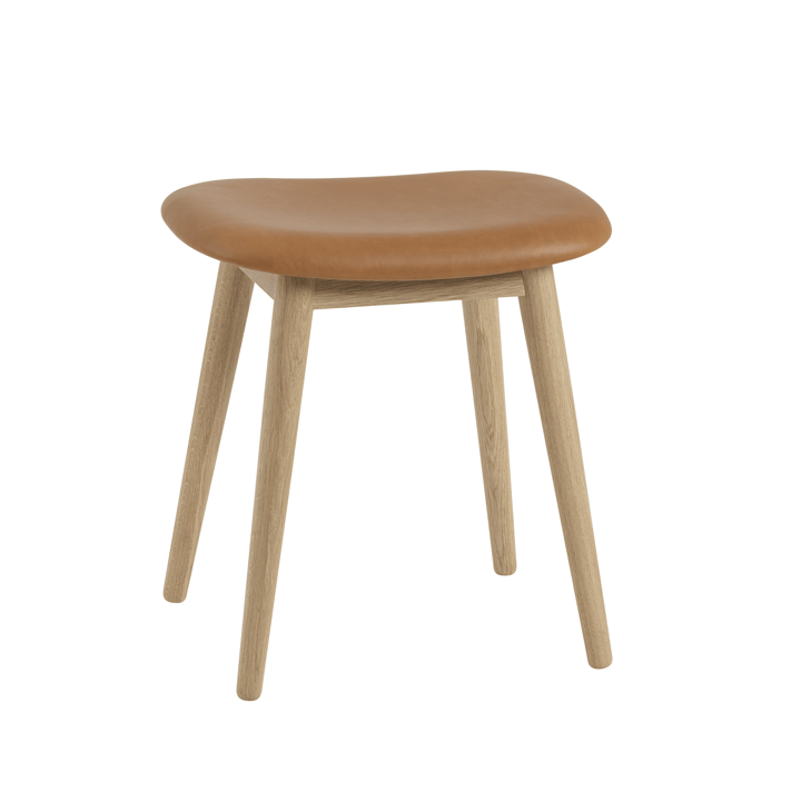 Fiber krakk - skinn cognac, eikeben - Muuto