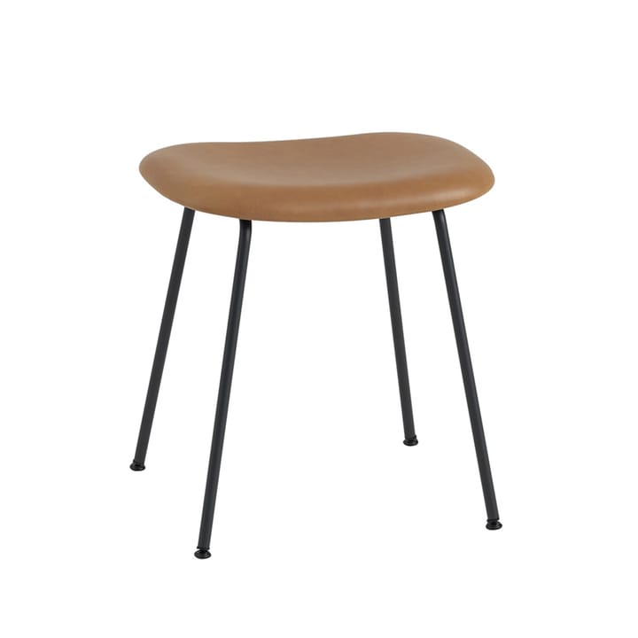 Fiber krakk - skinn cognac, sort stativ - Muuto