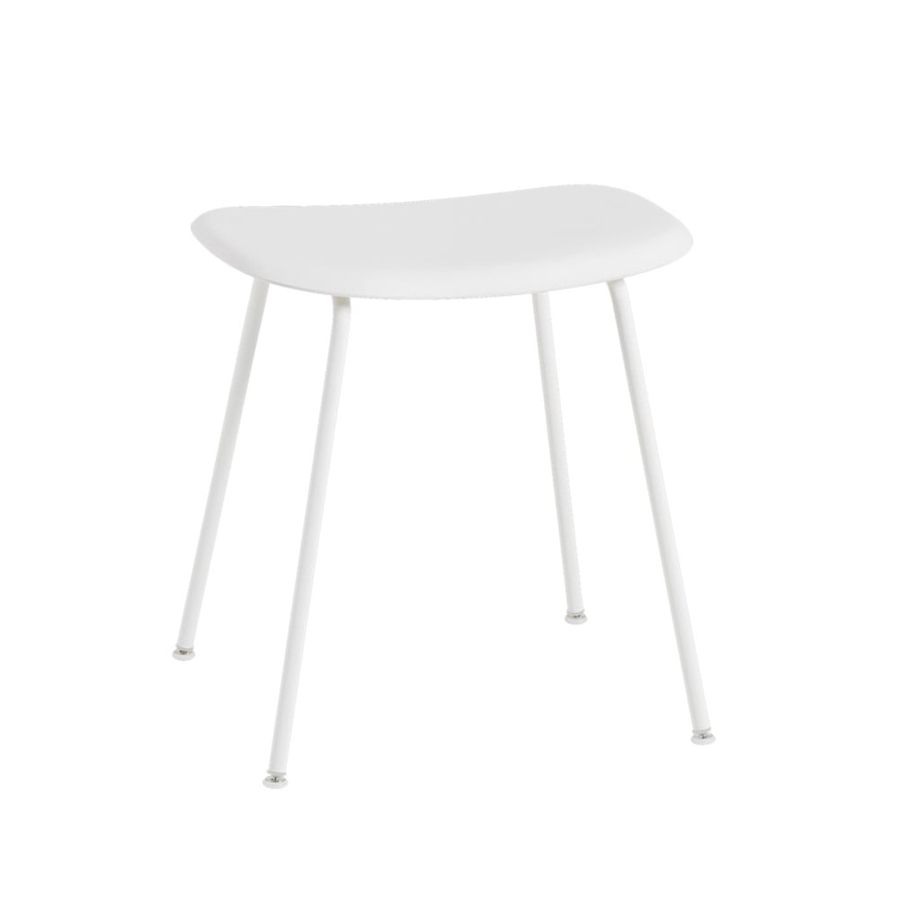 Muuto Fiber krakk white, hvitt stålstativ