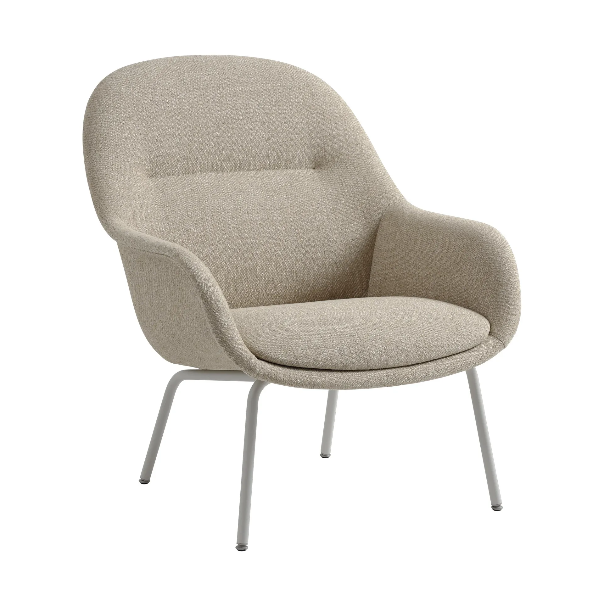 Fiber Lounge lenestol med stålben, Ecriture 240-grey Muuto