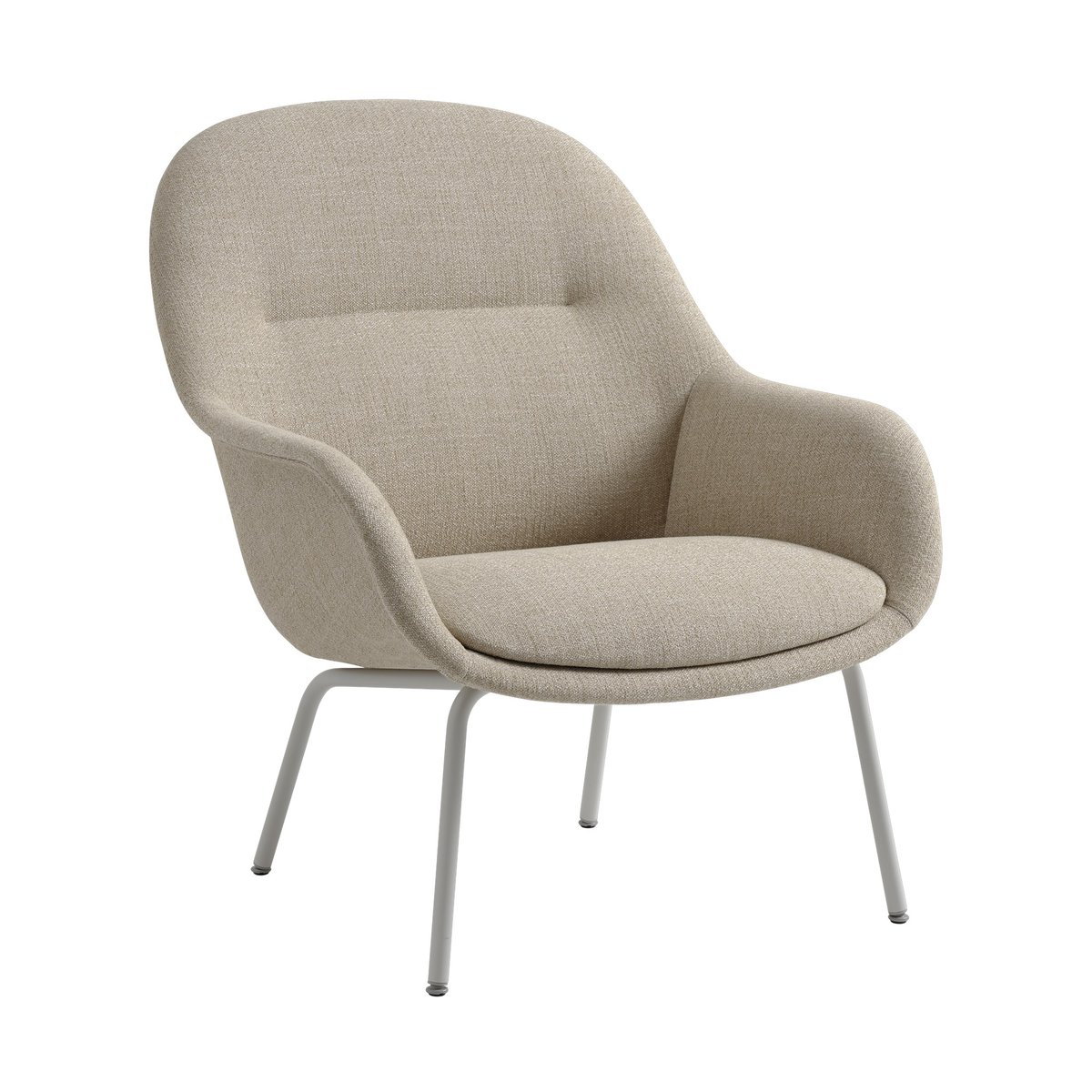 Muuto Fiber Lounge lenestol med stålben Ecriture 240-grey