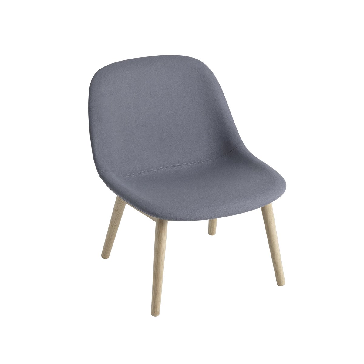 Bilde av Muuto Fiber Lounge stol med eikebein blå