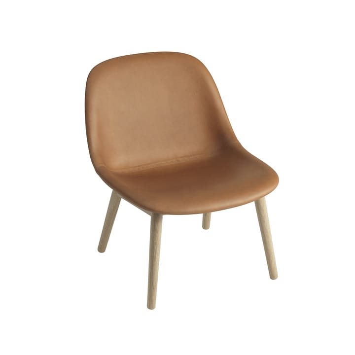Fiber Lounge stol med eikebein - cognac - Muuto