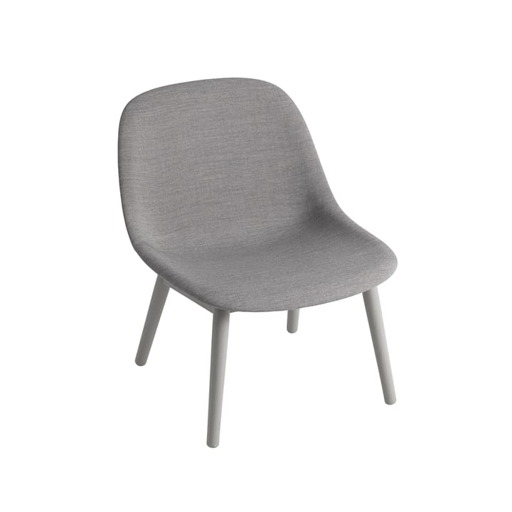 Fiber lounge stol med eikebein - grå - Muuto