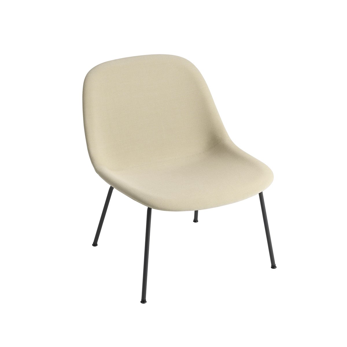 Muuto Fiber Lounge stol med stålbein beige, svart | Skandinavisk Design | Lenestoler & Fotskamler | Beige