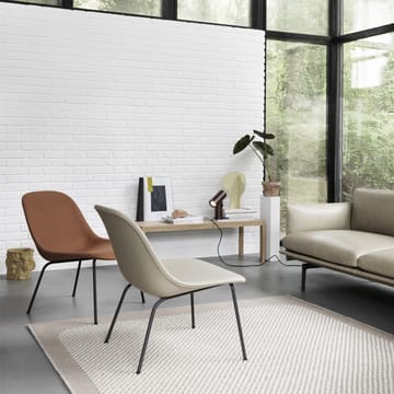 Fiber Lounge stol med stålbein - beige, svart - Muuto