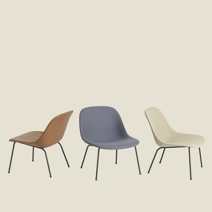 Fiber Lounge stol med stålbein, beige, svart Muuto