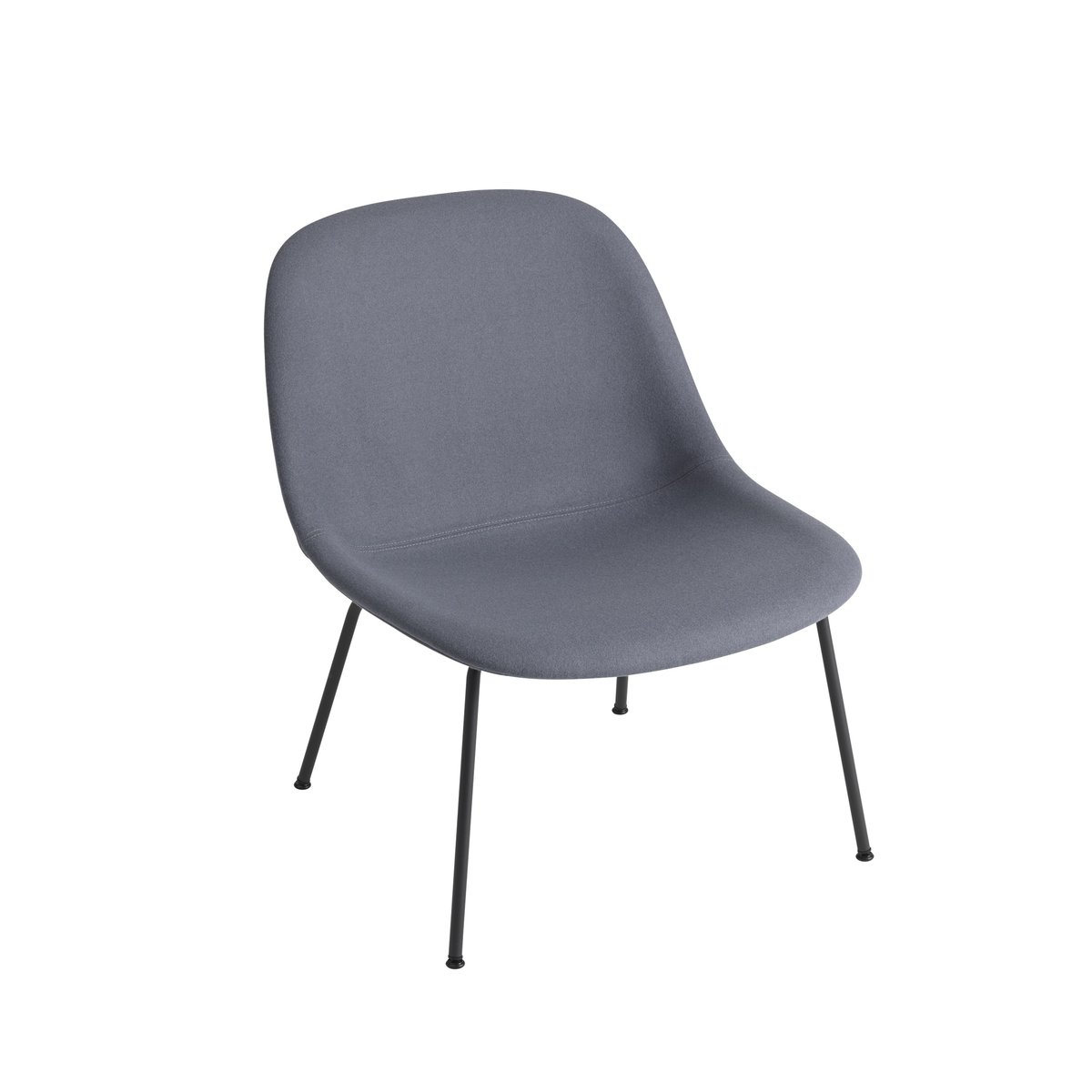 Bilde av Muuto Fiber Lounge stol med stålbein blå svart