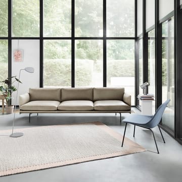 Fiber Lounge stol med stålbein - blå, svart - Muuto