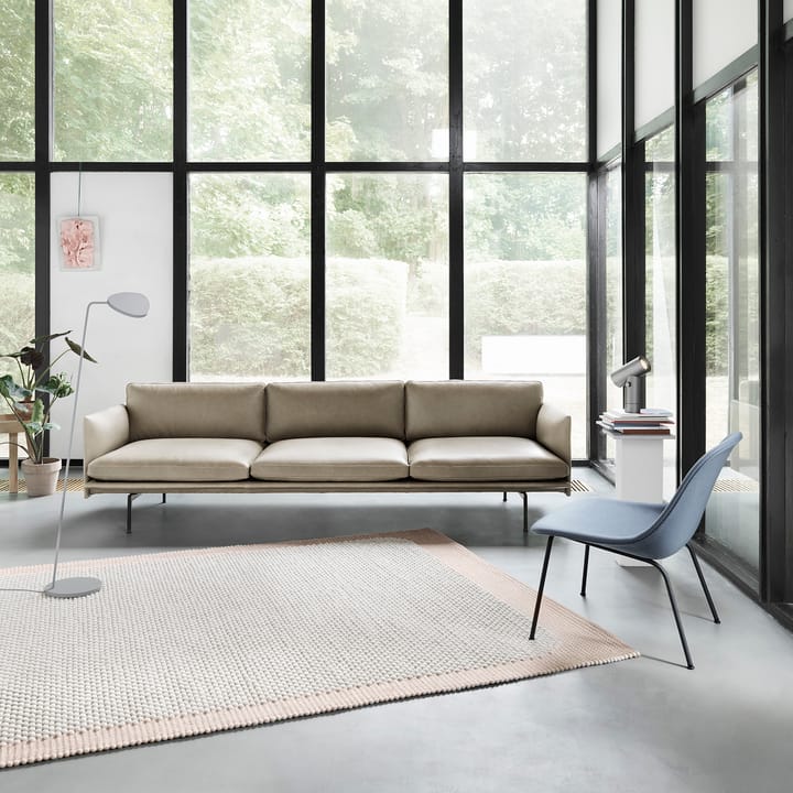 Fiber Lounge stol med stålbein - blå, svart - Muuto