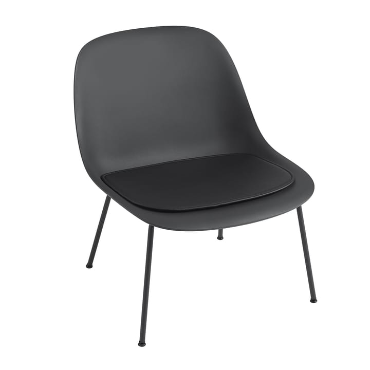 Fiber lounge stolpute, Svart lær Muuto