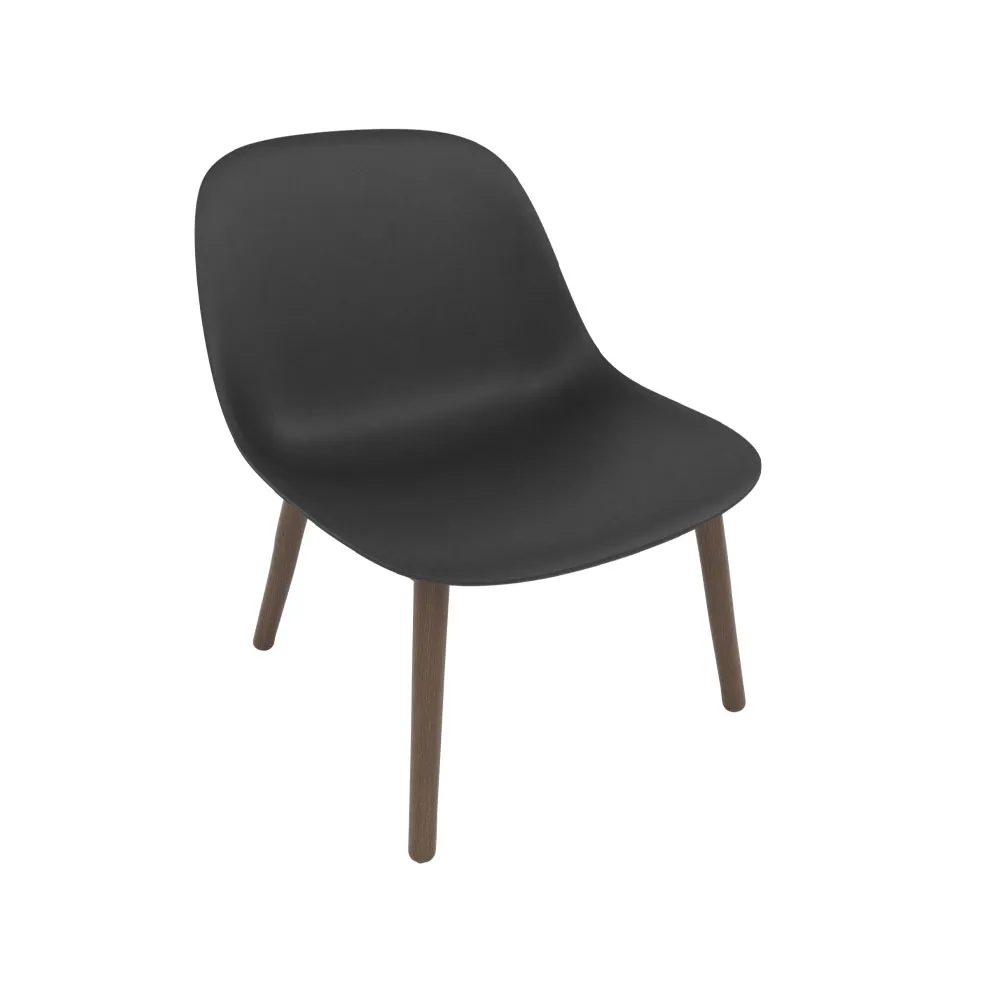 Fiber loungestol wood base, black, mørkebrunbeisede ben Muuto
