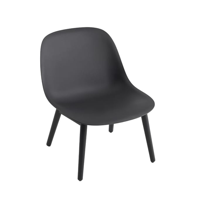 Fiber loungestol wood base - black, sorte ben - Muuto