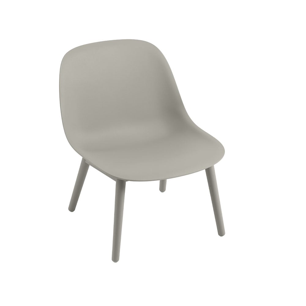 Muuto Fiber loungestol wood base grey, grå ben