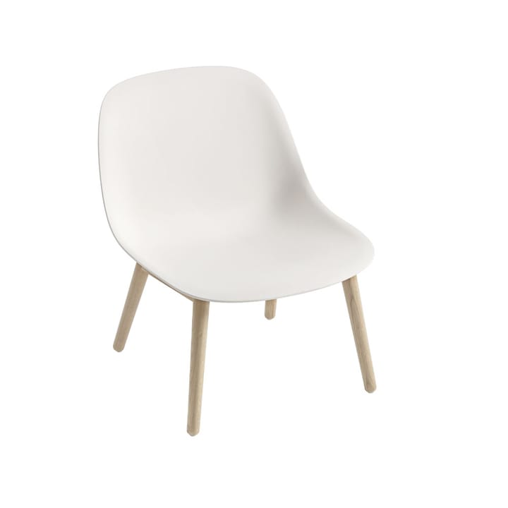 Fiber loungestol wood base - natural white, eikeben - Muuto