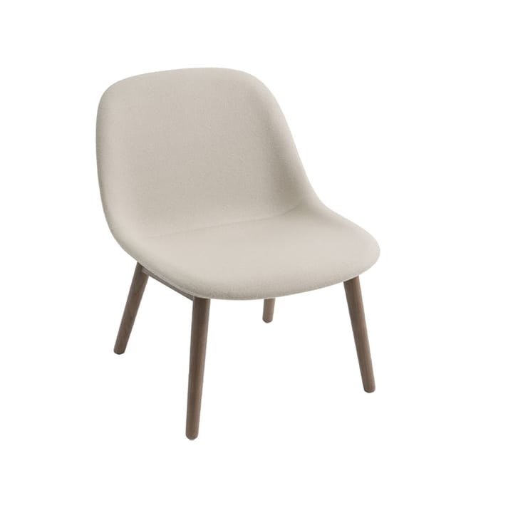 Fiber loungestol wood base - tekstil hero 211 beige, brunbeisede eikeben - Muuto