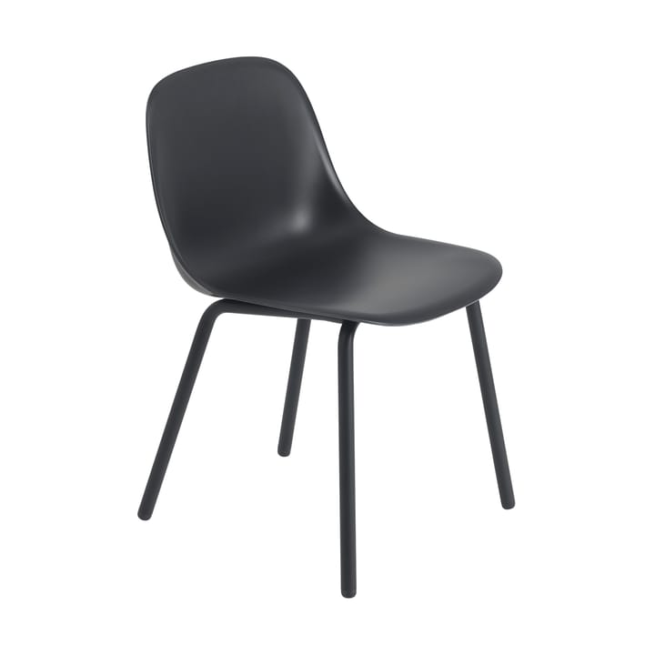 Fiber Outdoor Side Chair med st�ålben - Anthracite black - Muuto