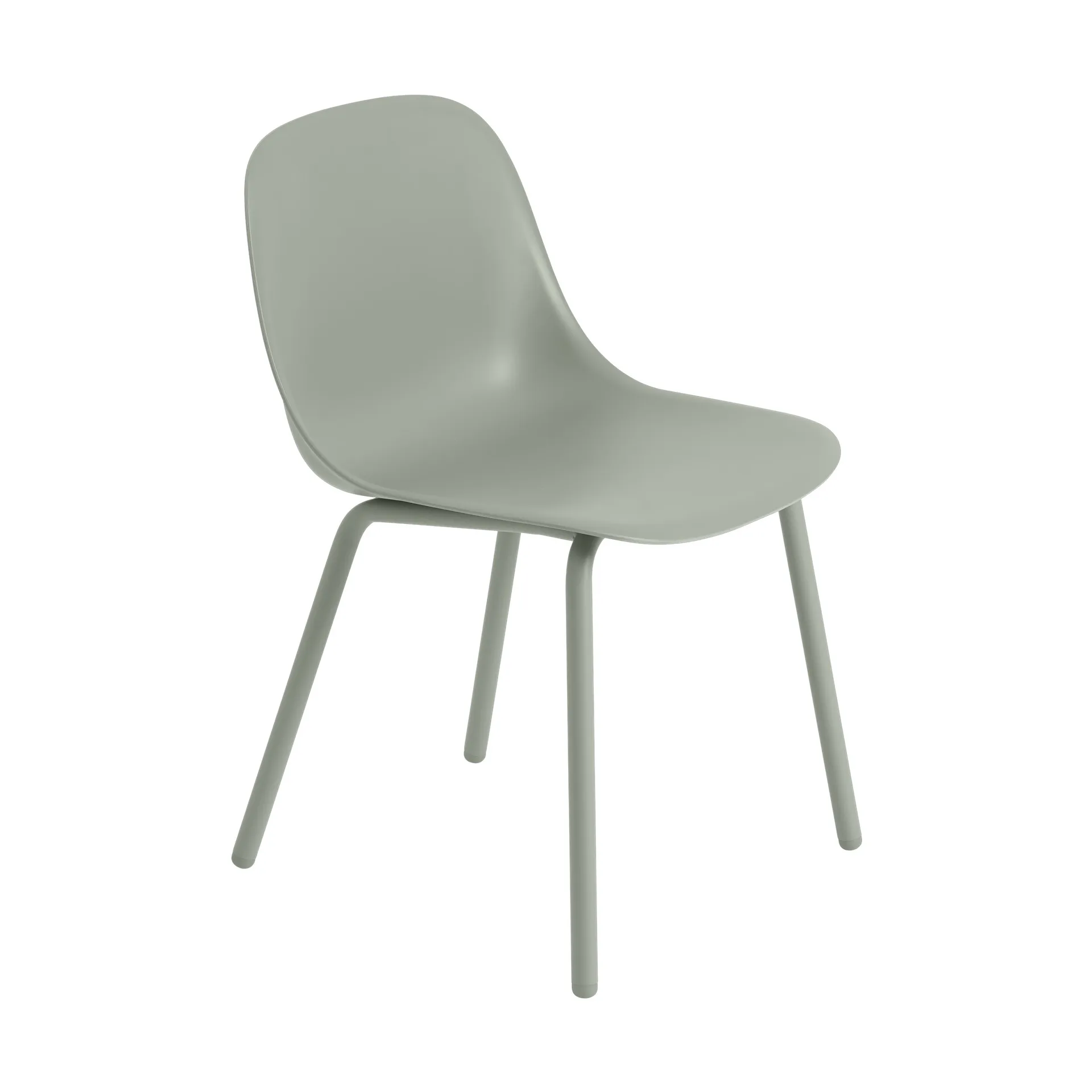 Fiber Outdoor Side Chair med stålben, Dusty green Muuto