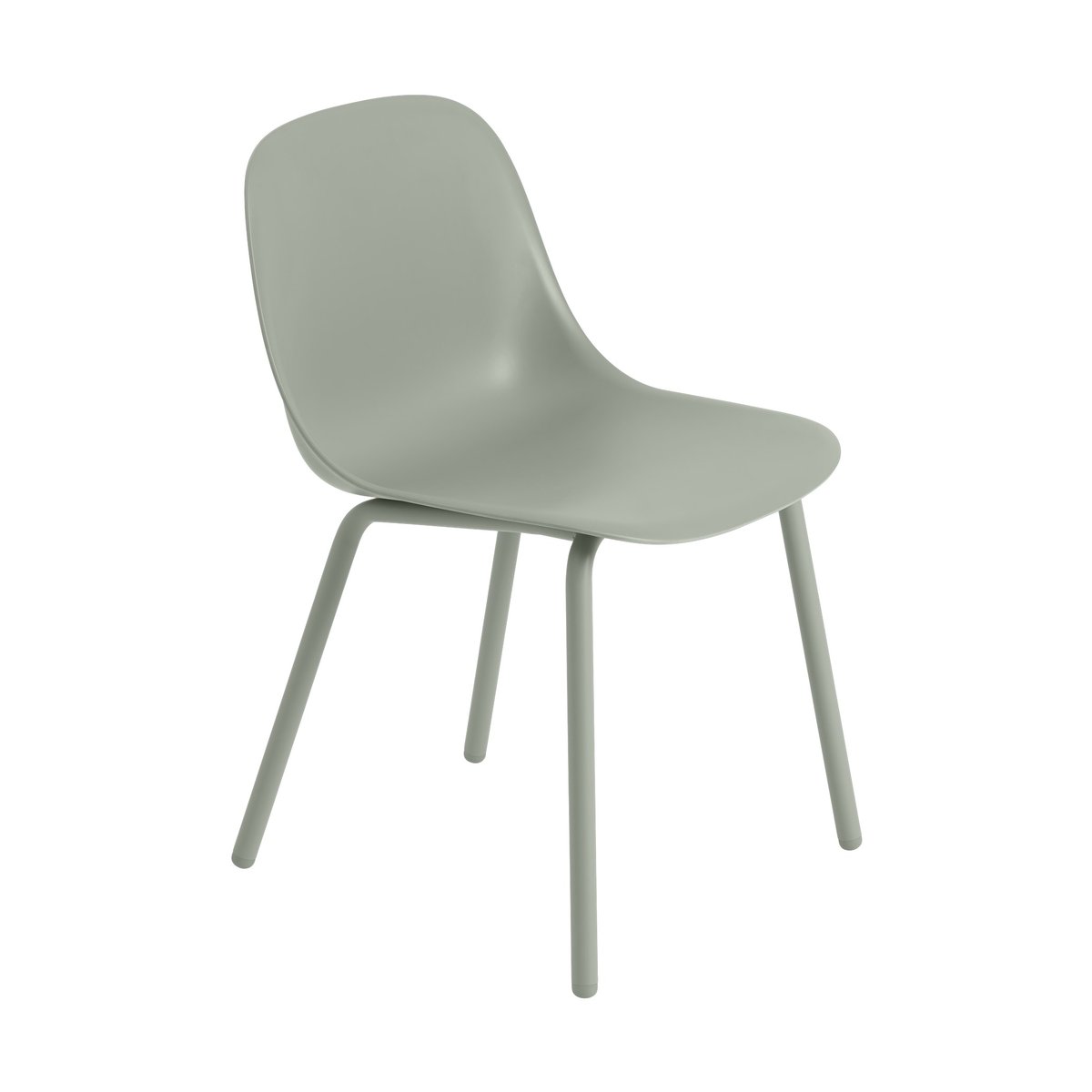 Muuto Fiber Outdoor Side Chair med stålben Dusty green