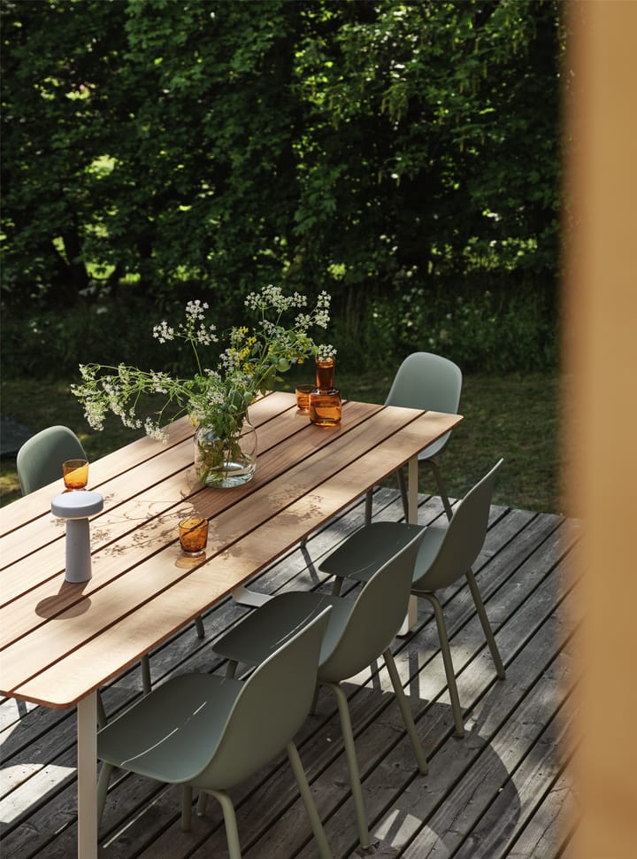 Fiber Outdoor Side Chair med stålben, Dusty green Muuto