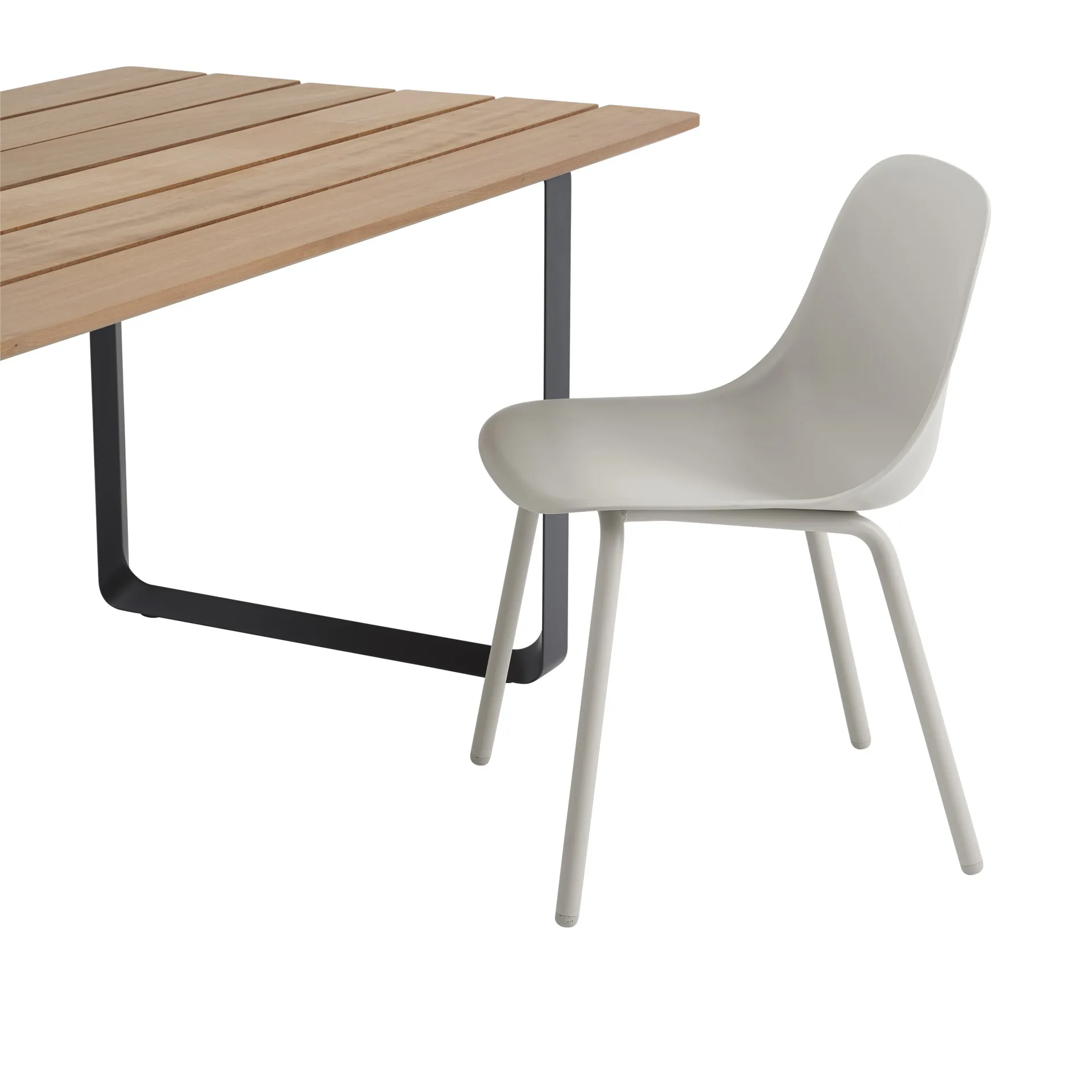 Fiber Outdoor Side Chair med stålben, Grey Muuto