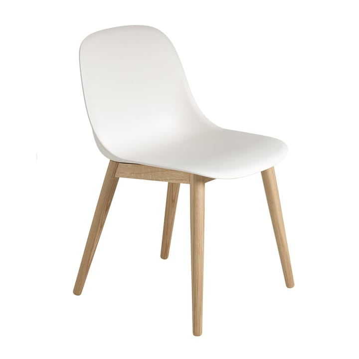 Fiber Side Chair stol med trebein - hvit-eik - Muuto