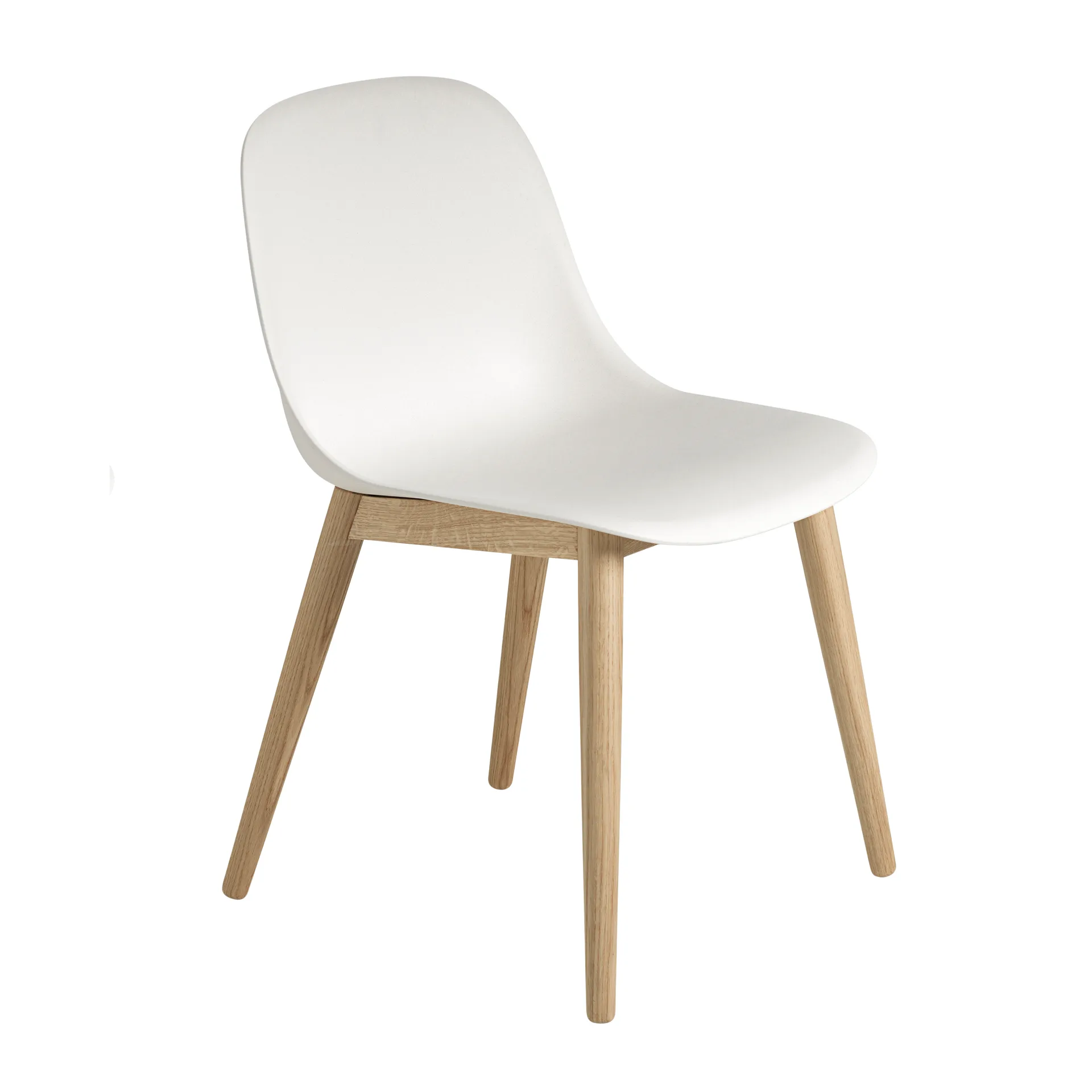 Fiber Side Chair stol med trebein, hvit-eik Muuto