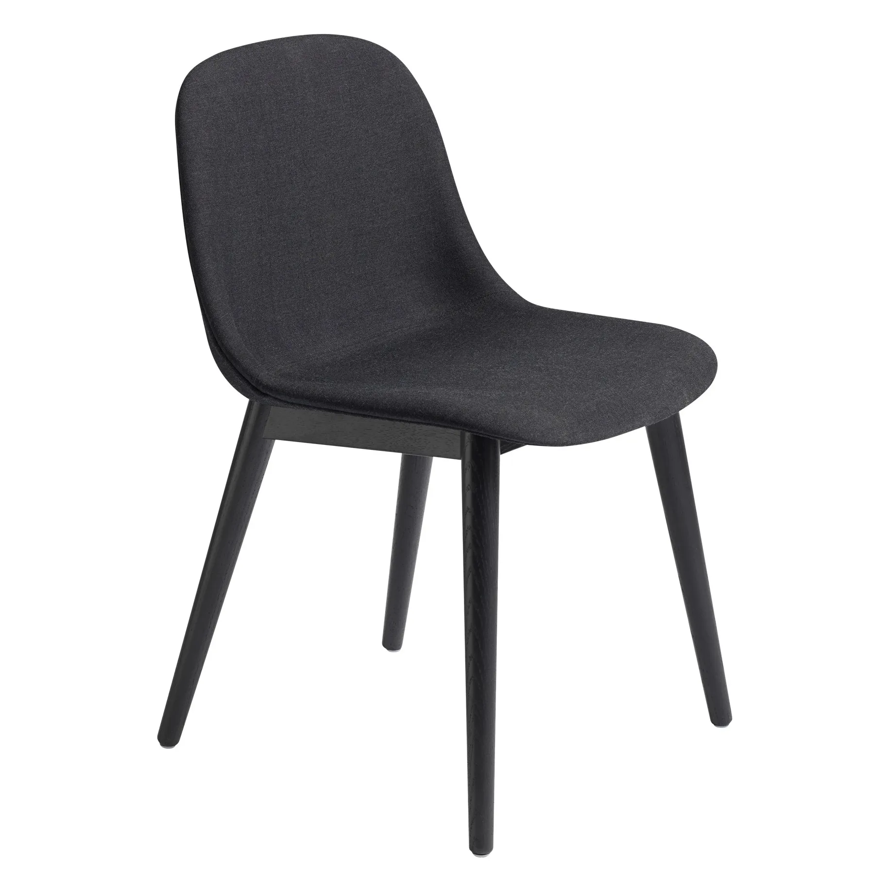 Fiber Side Chair stol med trebein, Remix 183-black Muuto