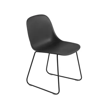 Fiber stol stålmeier plastsete - Black-Anthracite black - Muuto