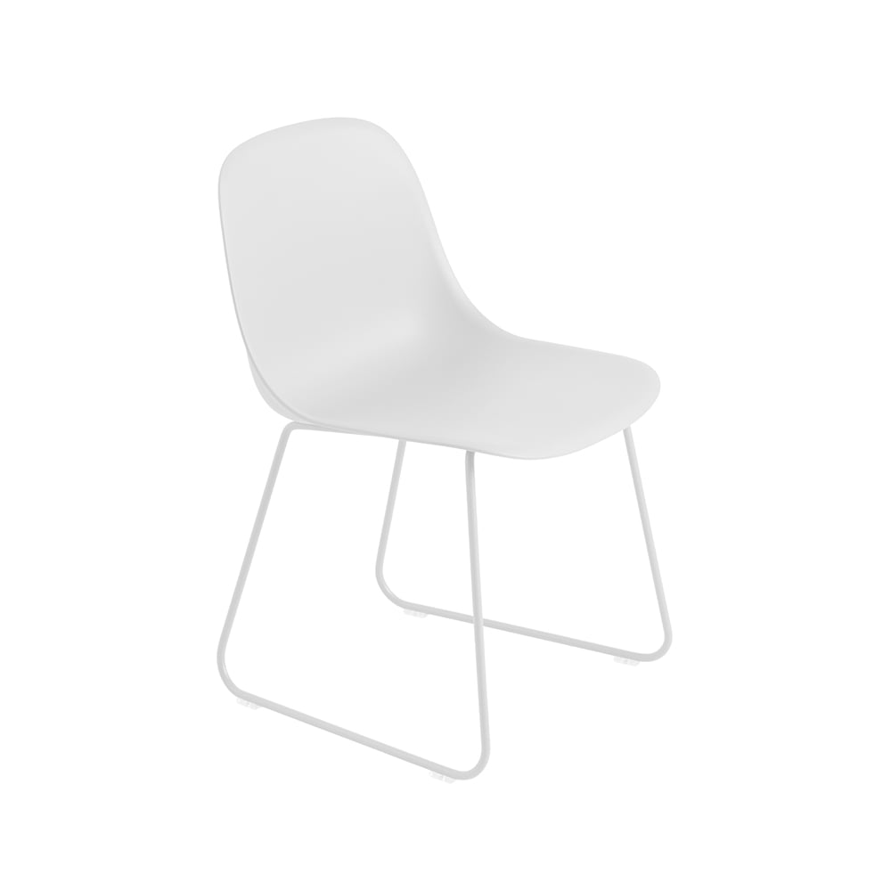Muuto Fiber stol stålmeier plastsete Natural white-White